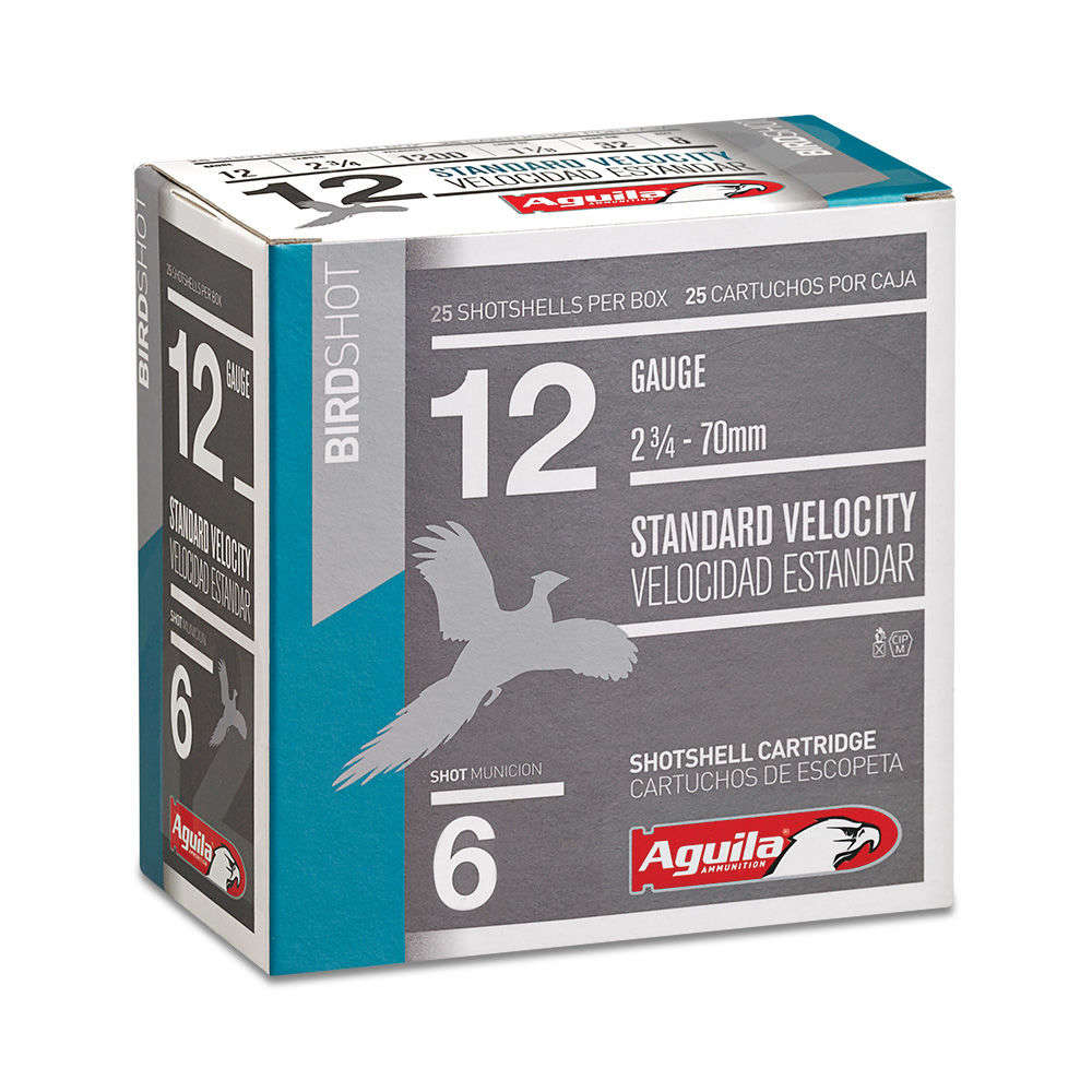 Ammunition Aguila Ammunition 1 1/8 oz 12Gauge AGUILA 1CHB1216 GAME     12G 2.75  #6  1-1/8 25/10 • Model: 1 1/8 oz